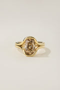 Analie Ring, a 2.28 carat fancy brown-yellow old mine cut diamond half-bezel set in 18k yellow gold