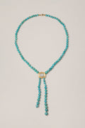 Elvie Bolo Necklace in Turquoise & Diamond