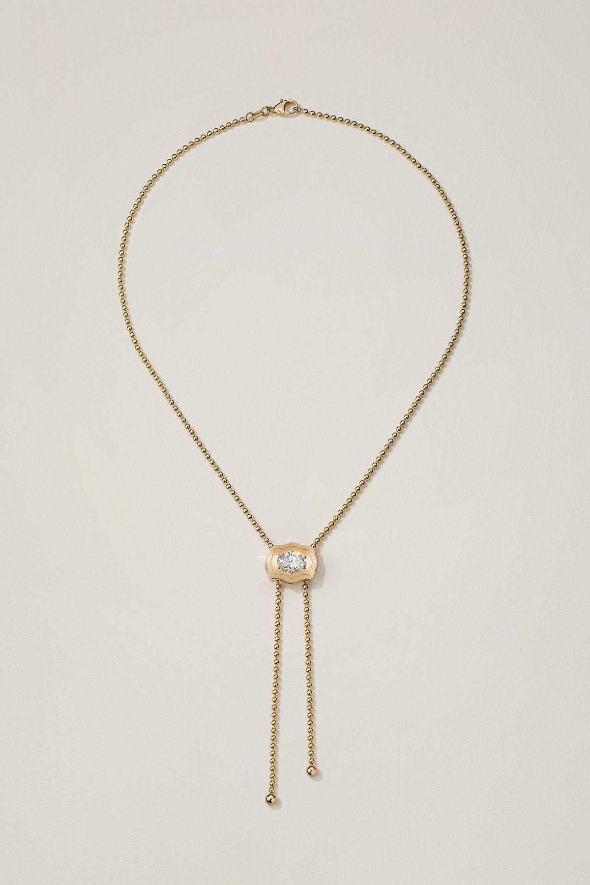 The Elvie Bolo Necklace, Gold Bead Chain