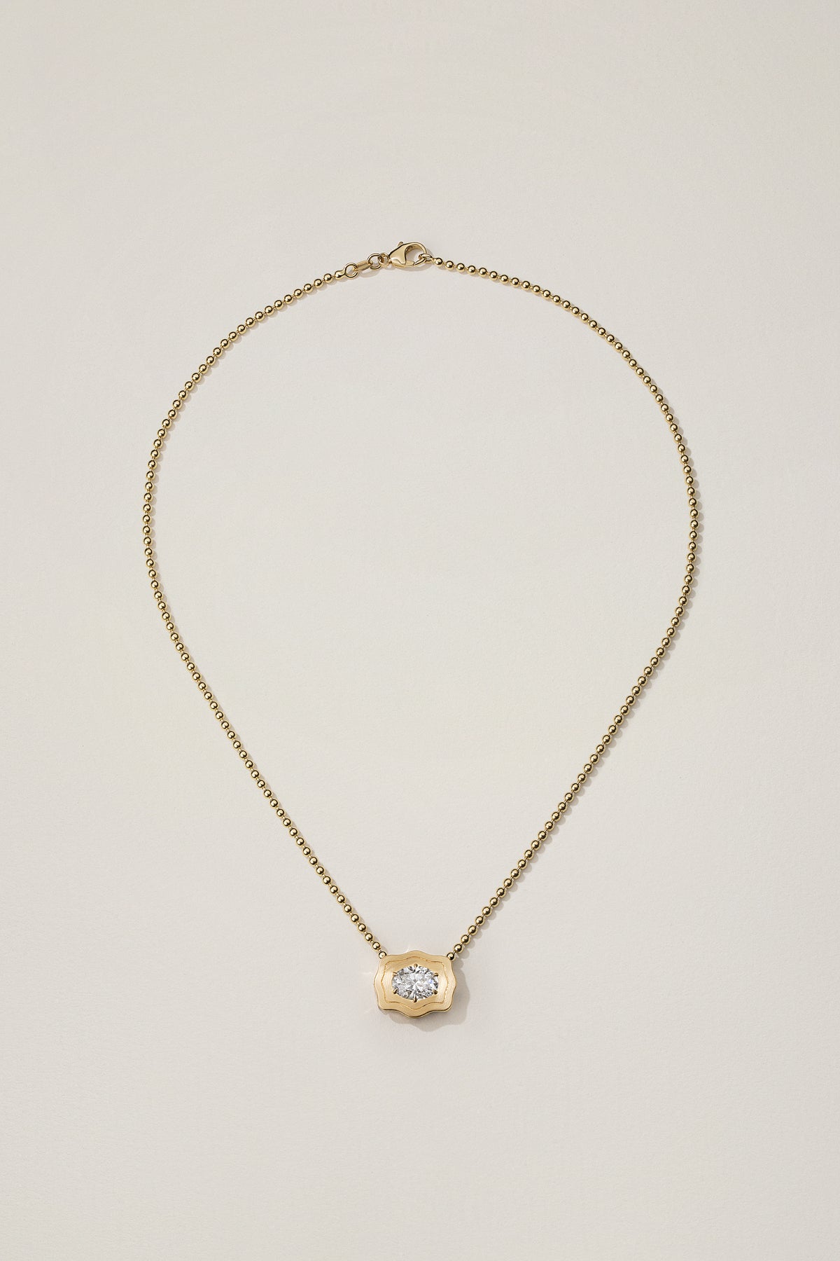 The Elvie Bolo Necklace, Gold Bead Chain
