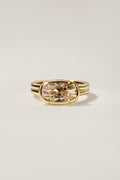 Margherita East-West, an elongated antique cut diamond set east to west in 18k yellow gold